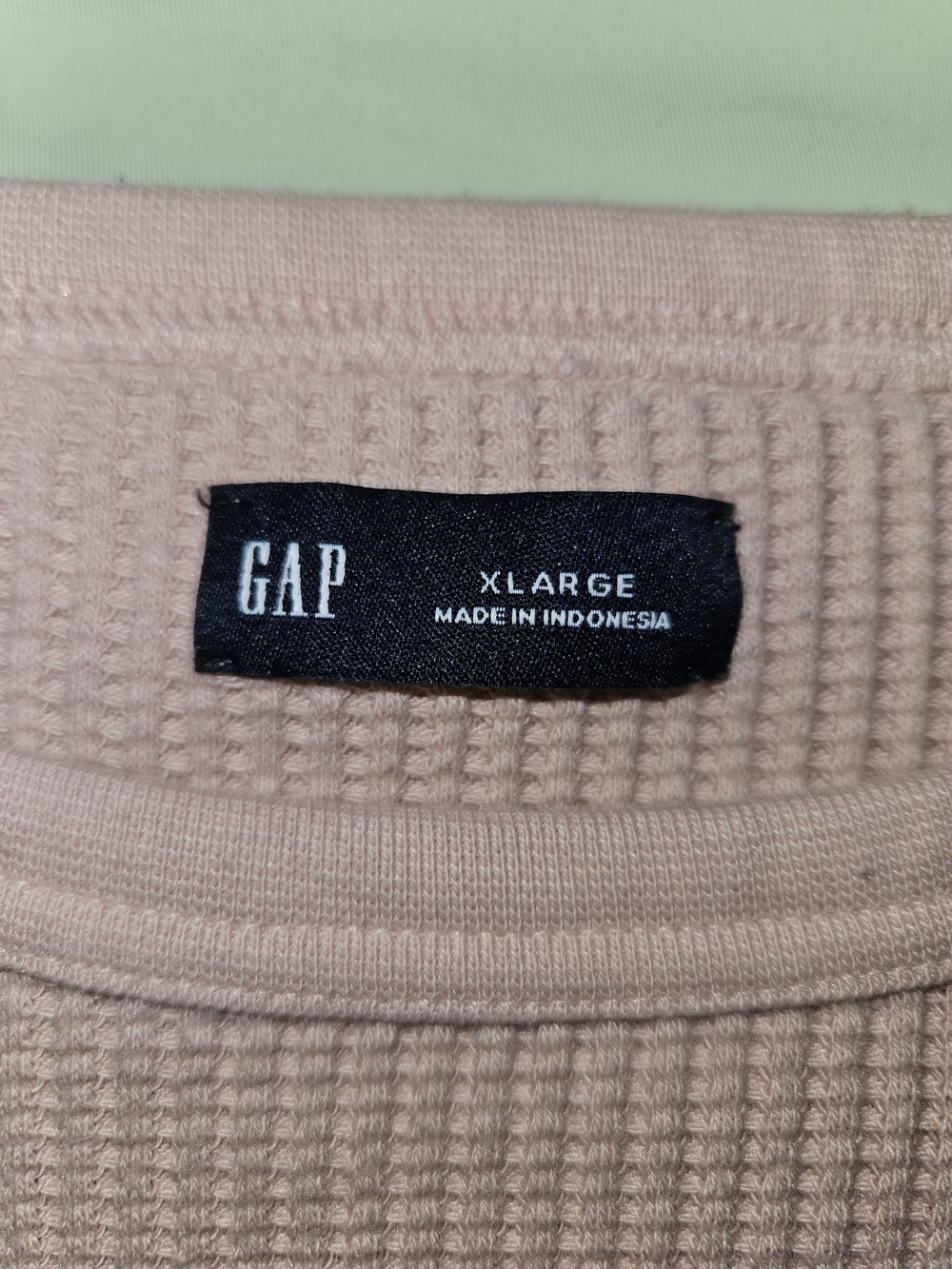 GAP Men's Waffle Crewneck Sweater - Pale Pink